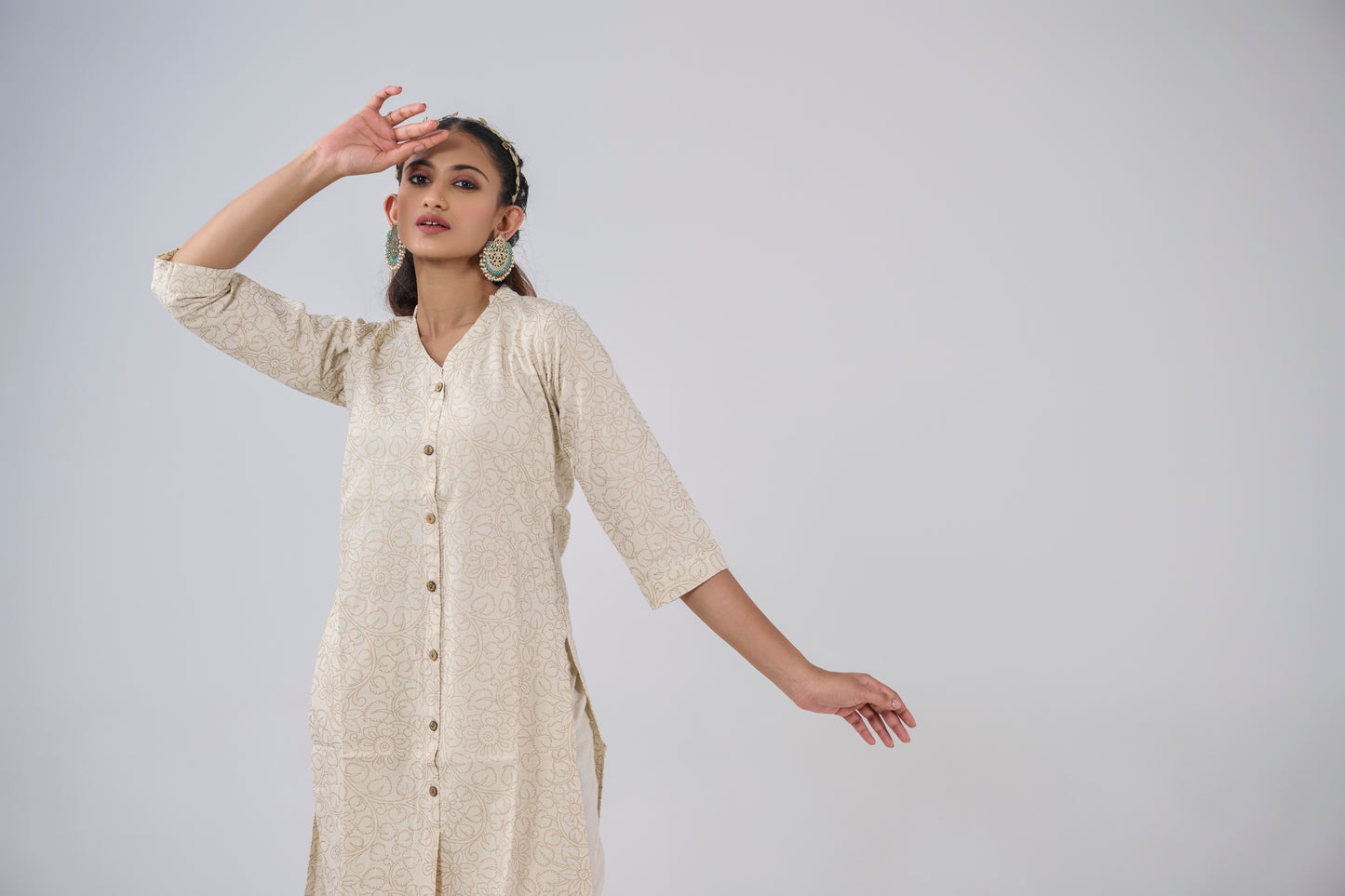 ORGANIC COTTON FLORAL PRINTED KURTA TOP BESU INDIA