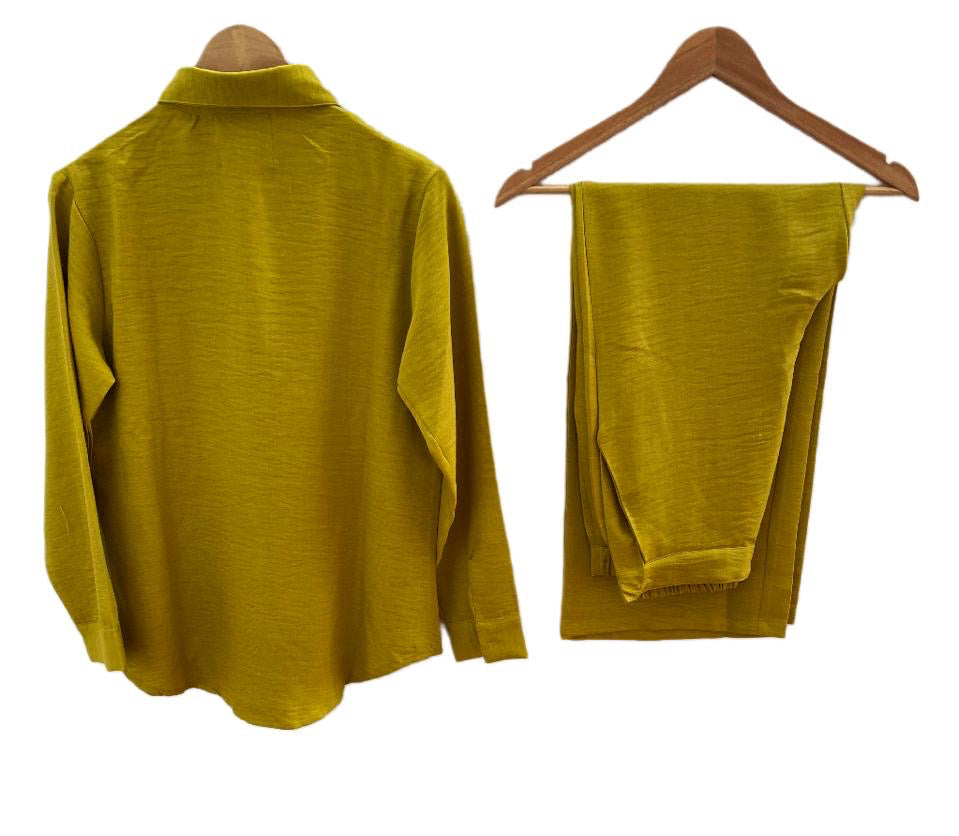 MUSTARD YELLOW COTTON EMBELLISHED CLASSIC CO-ORD BESU INDIA