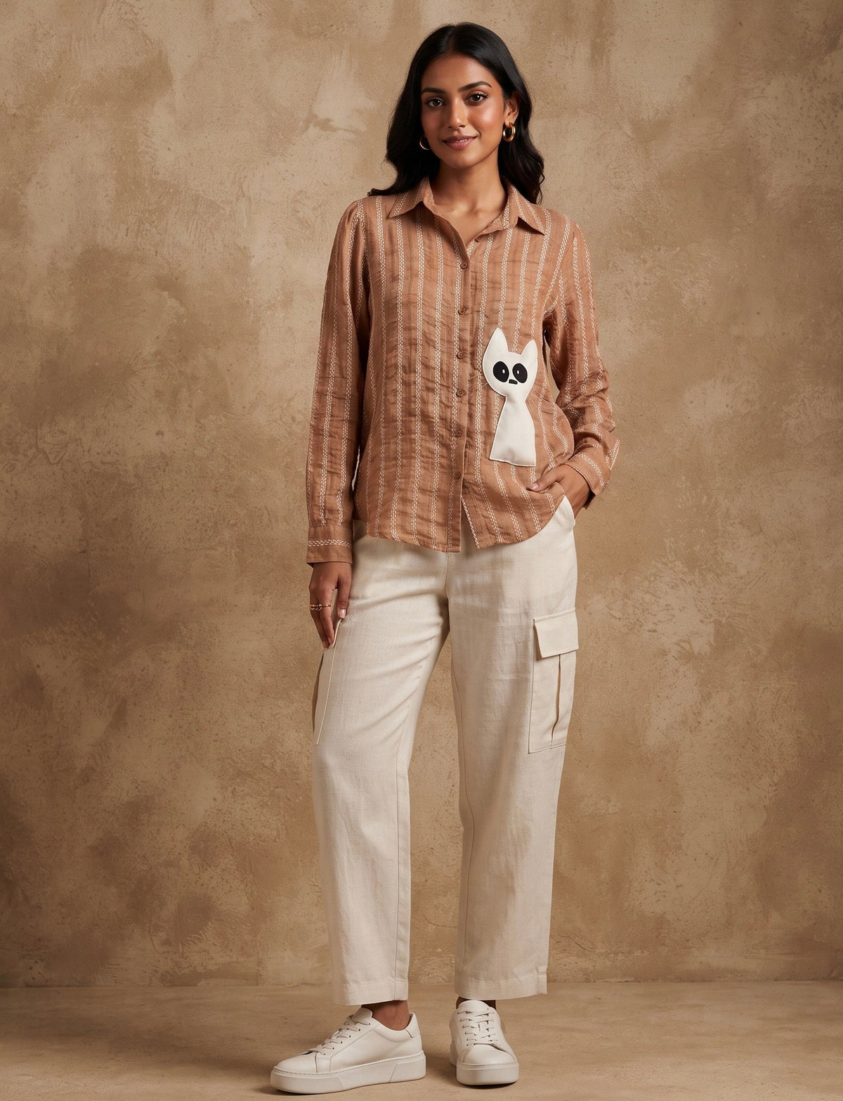 THE CURIOUS CAT TEXTURED SHIRT BESU INDIA