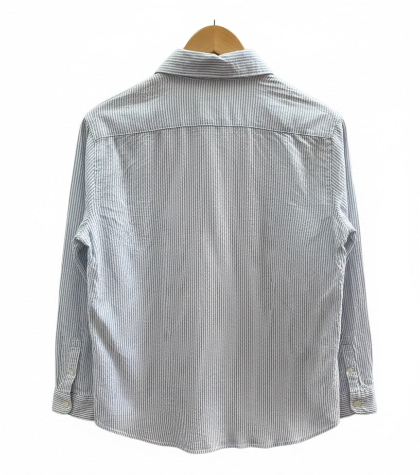 LIGHT BLUE STRIPED SHIRT WITH SEQUINS EMBROIDERY BESU INDIA