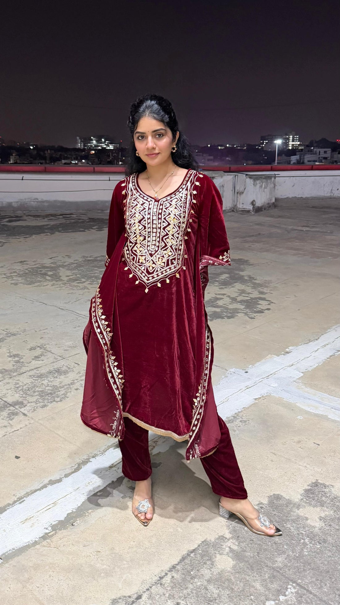 ACTOR MEGHA SHETTY IN OUR VELVET KAFTAN SET