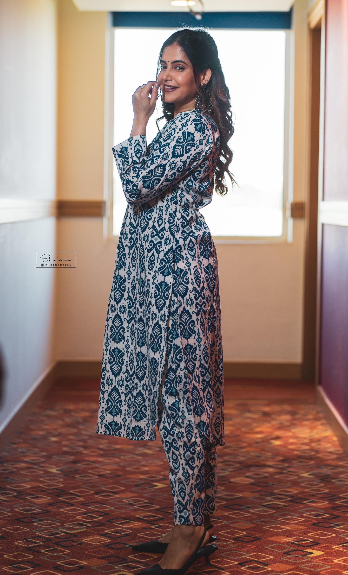 SHRUTI PRAKASH IN OUR BALINESE PRINT COTTON SET BESU INDIA