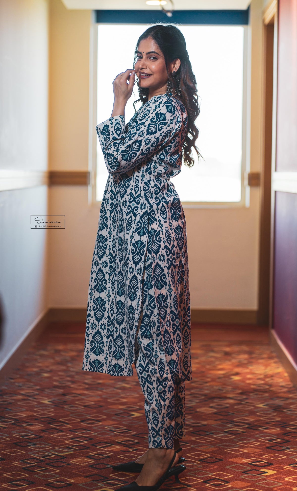 SHRUTI PRAKASH IN OUR BALINESE PRINT COTTON SET BESU INDIA