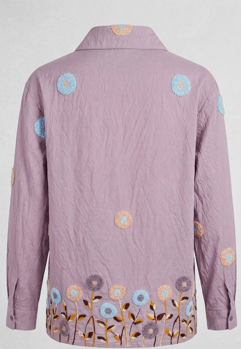 ARTISANAL BLOOM PURPLE LINEN BLEND SHIRT BESU INDIA