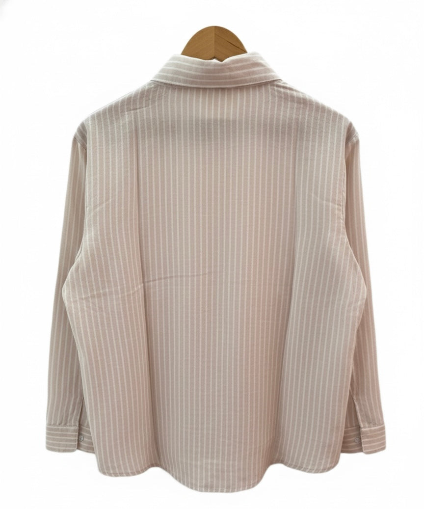 BEIGE AND WHITE STRIPES WITH LACE POCKETS BESU INDIA