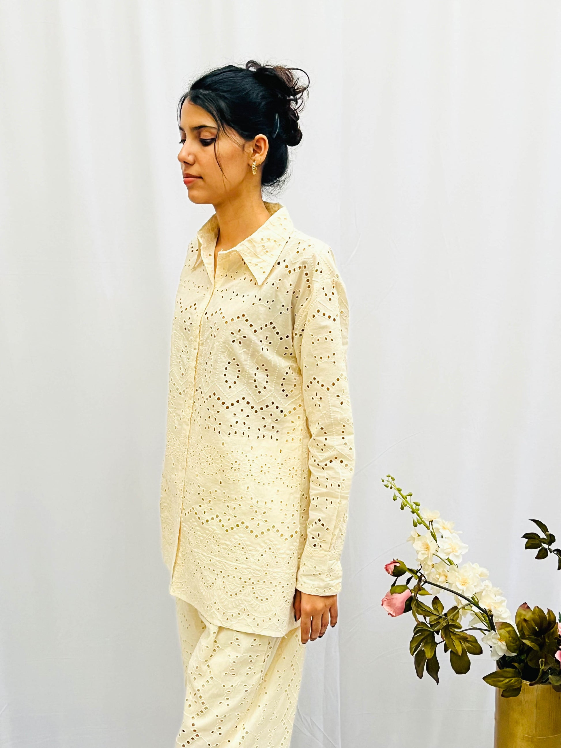 CREAM COLOUR HAKOBA CO-ORDS BESU INDIA