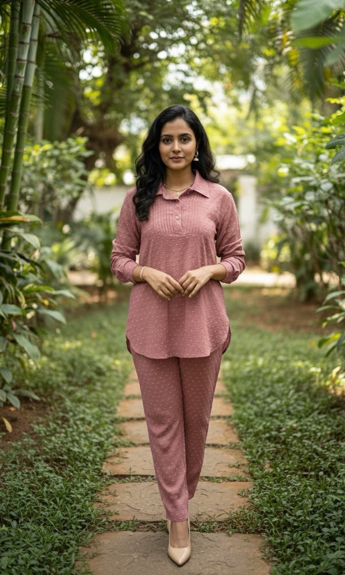 MAUVE PINK CO-ORD SET BESU INDIA
