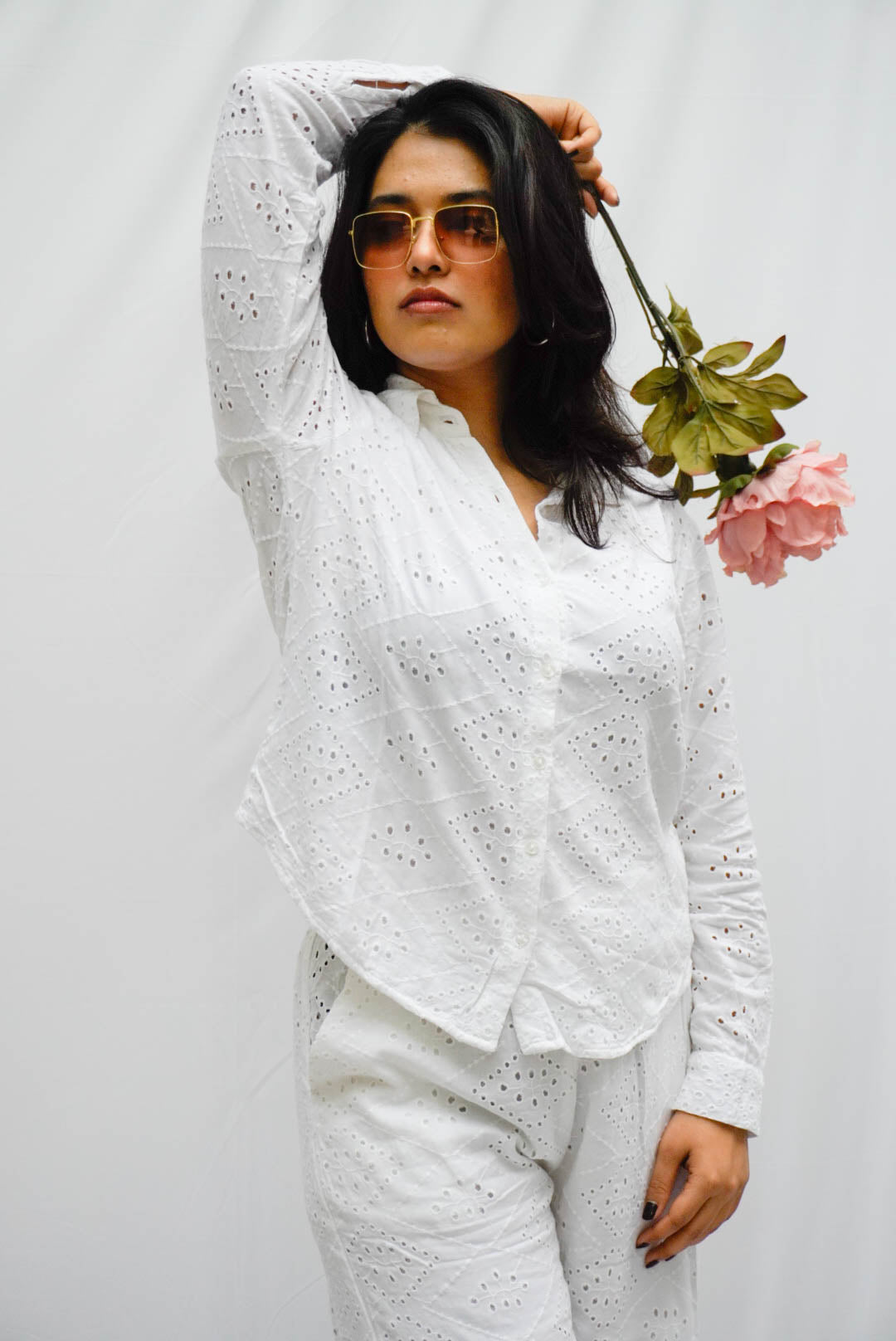 SOFT WHITE HAKOBA CO-ORDS BESU INDIA