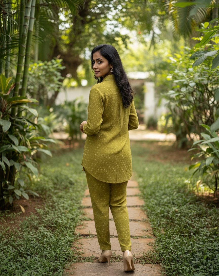 OLIVE MUSTARD CO-ORD SET BESU INDIA