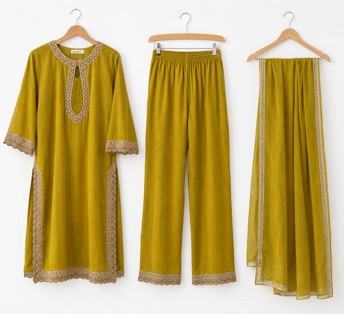 KEYHOLE NECK KURTA SET BESU INDIA