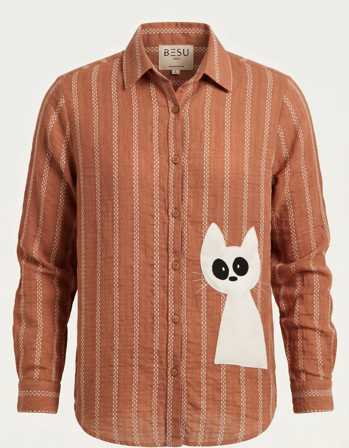 THE CURIOUS CAT TEXTURED SHIRT BESU INDIA