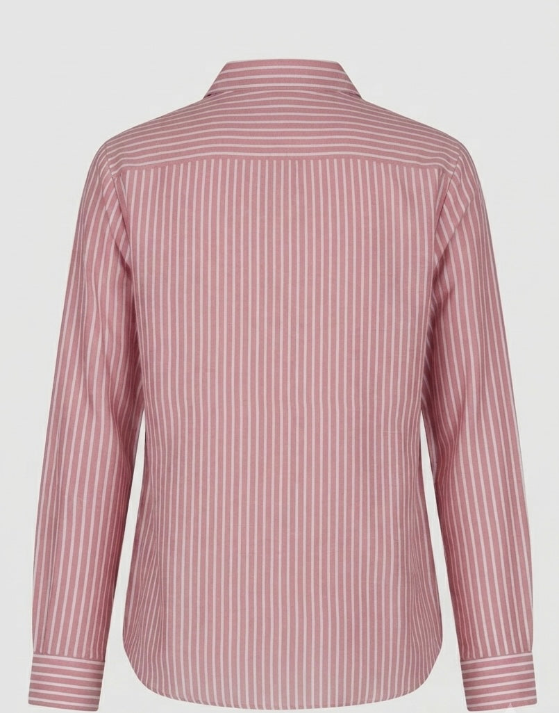 DUSTY ROSE STRIPED SHIRT WITH LACE POCKET BESU INDIA