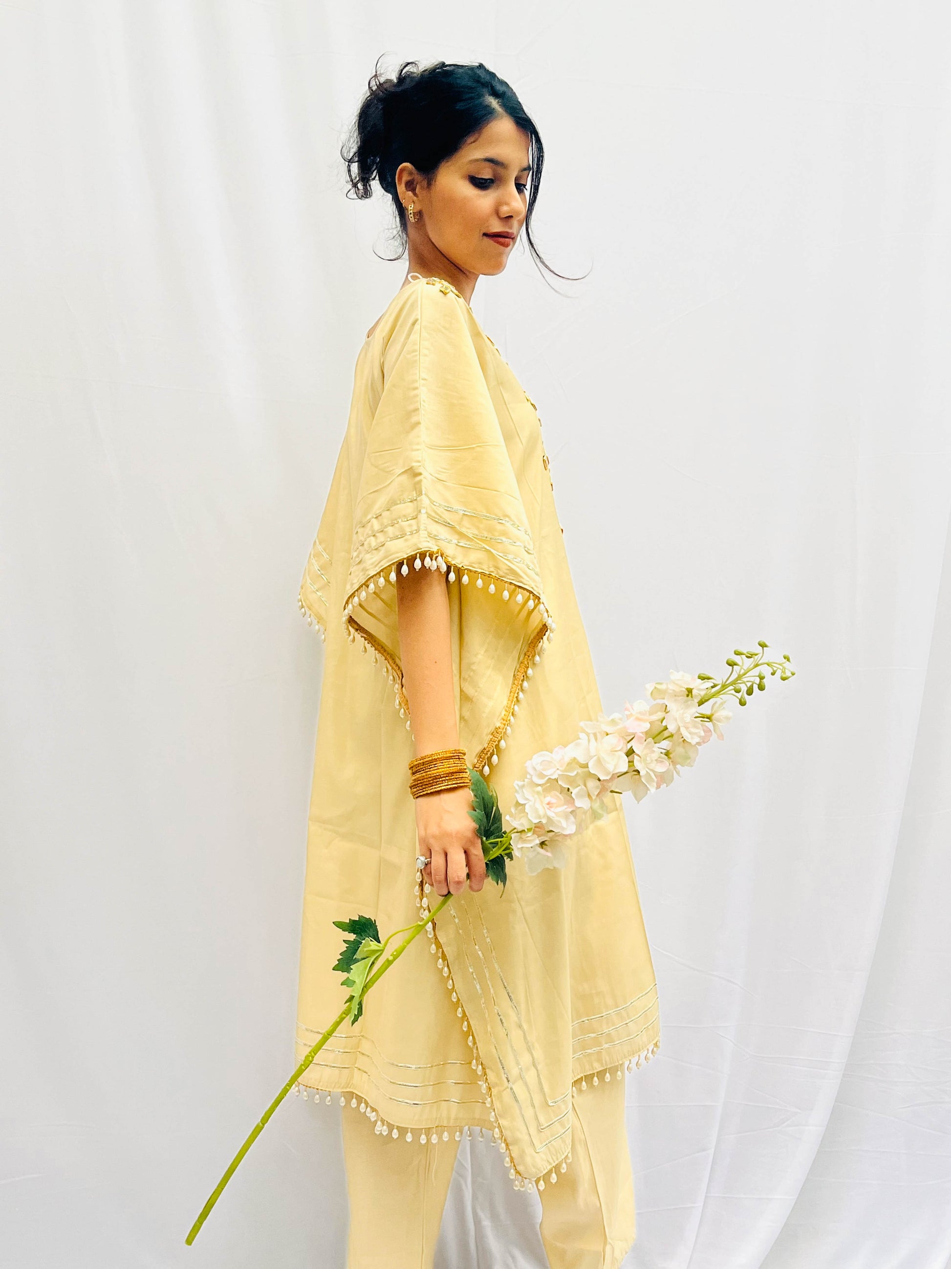CREAM KHAFTAN WITH PANTS BESU INDIA