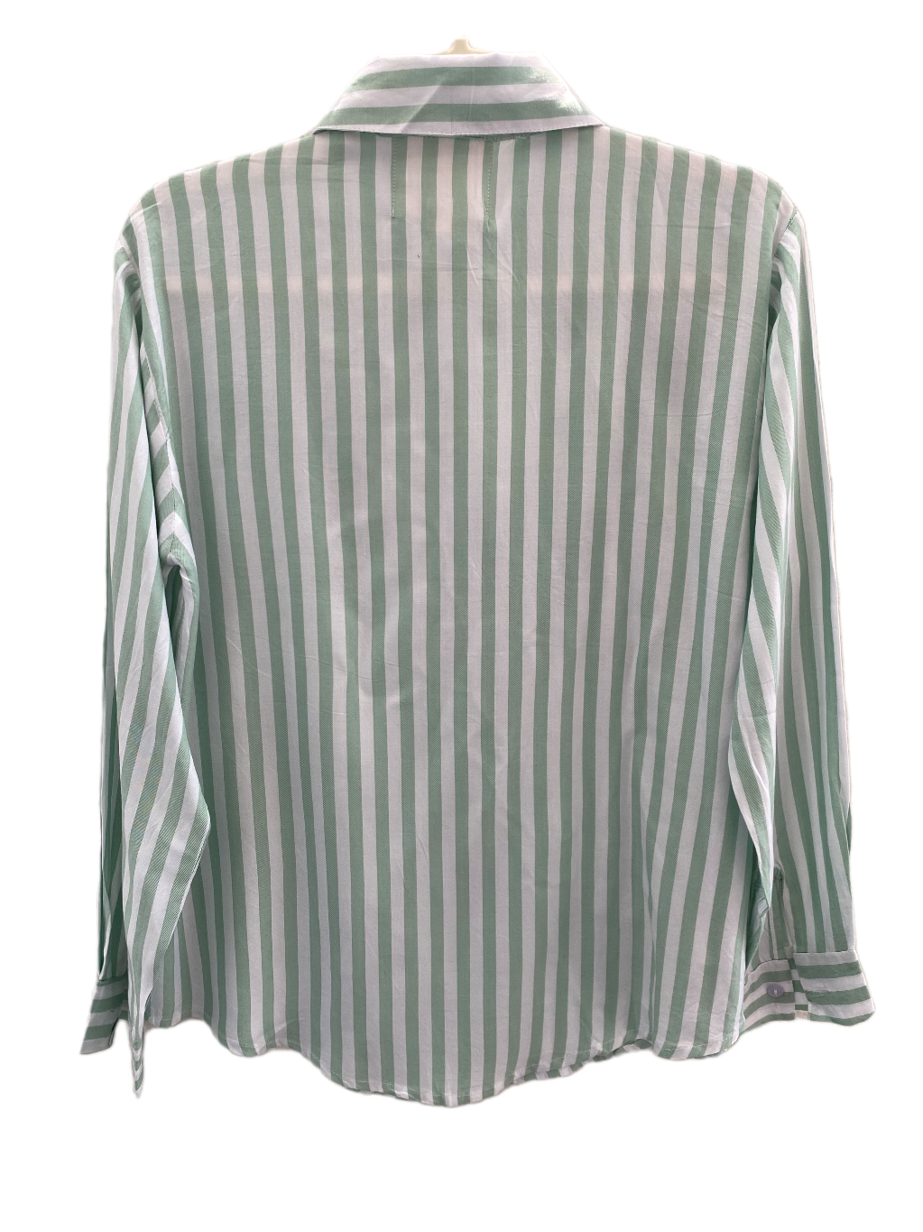 MINT GREEN STRIPED SHIRT WITH FLORAL EMBROIDERY BESU INDIA