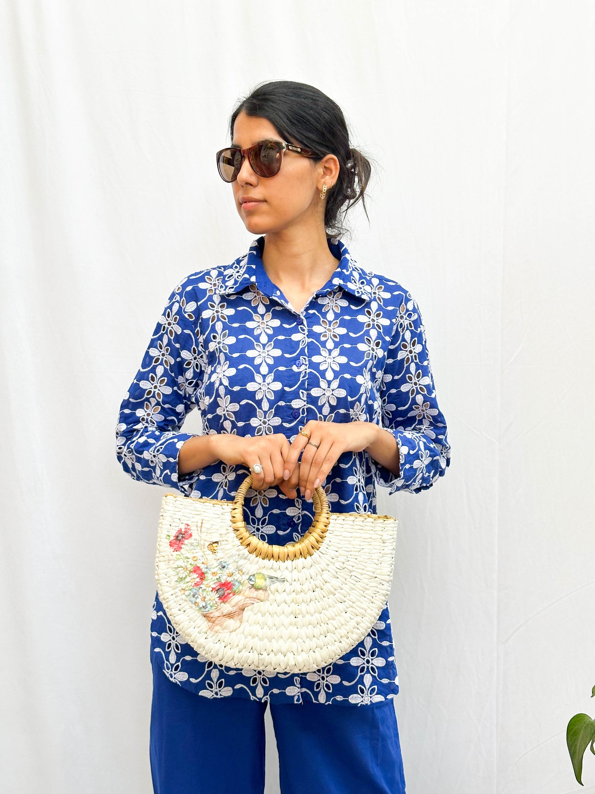 Soft Cutwork Embroidered Cotton Co-Ord Set BESU INDIA