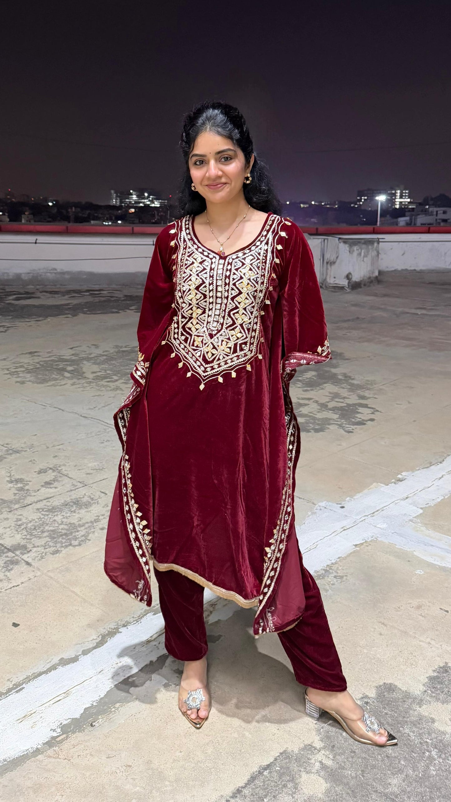 ACTOR MEGHA SHETTY IN OUR VELVET KAFTAN SET