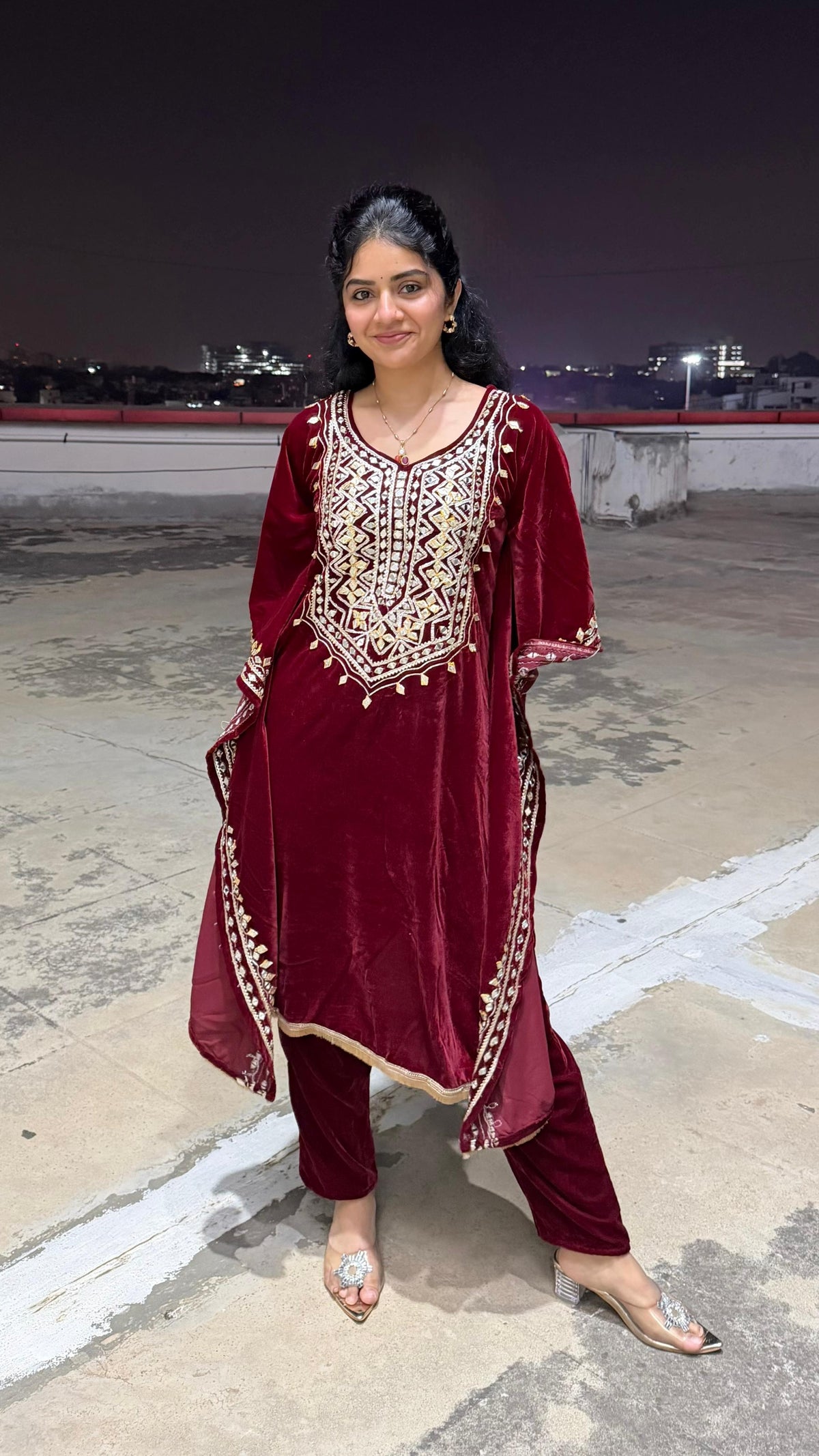 ACTOR MEGHA SHETTY IN OUR VELVET KAFTAN SET