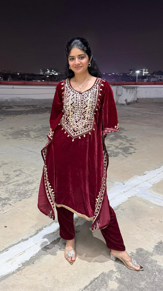 ACTOR MEGHA SHETTY IN OUR VELVET KAFTAN SET