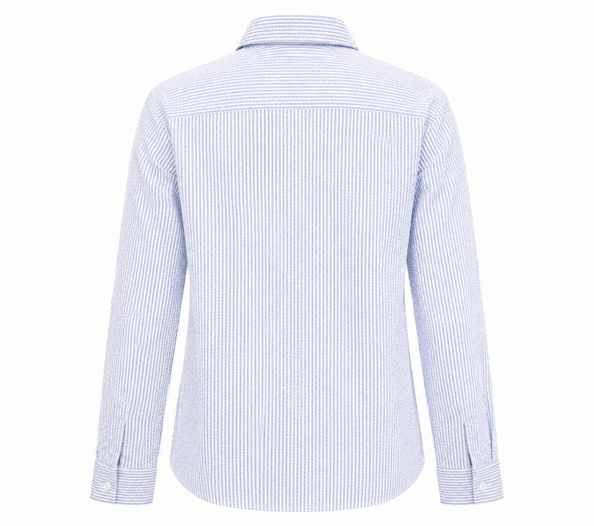 THE LIGHT-BLUE BUTTERFLY SEQUINED STRIPE SHIRT BESU INDIA