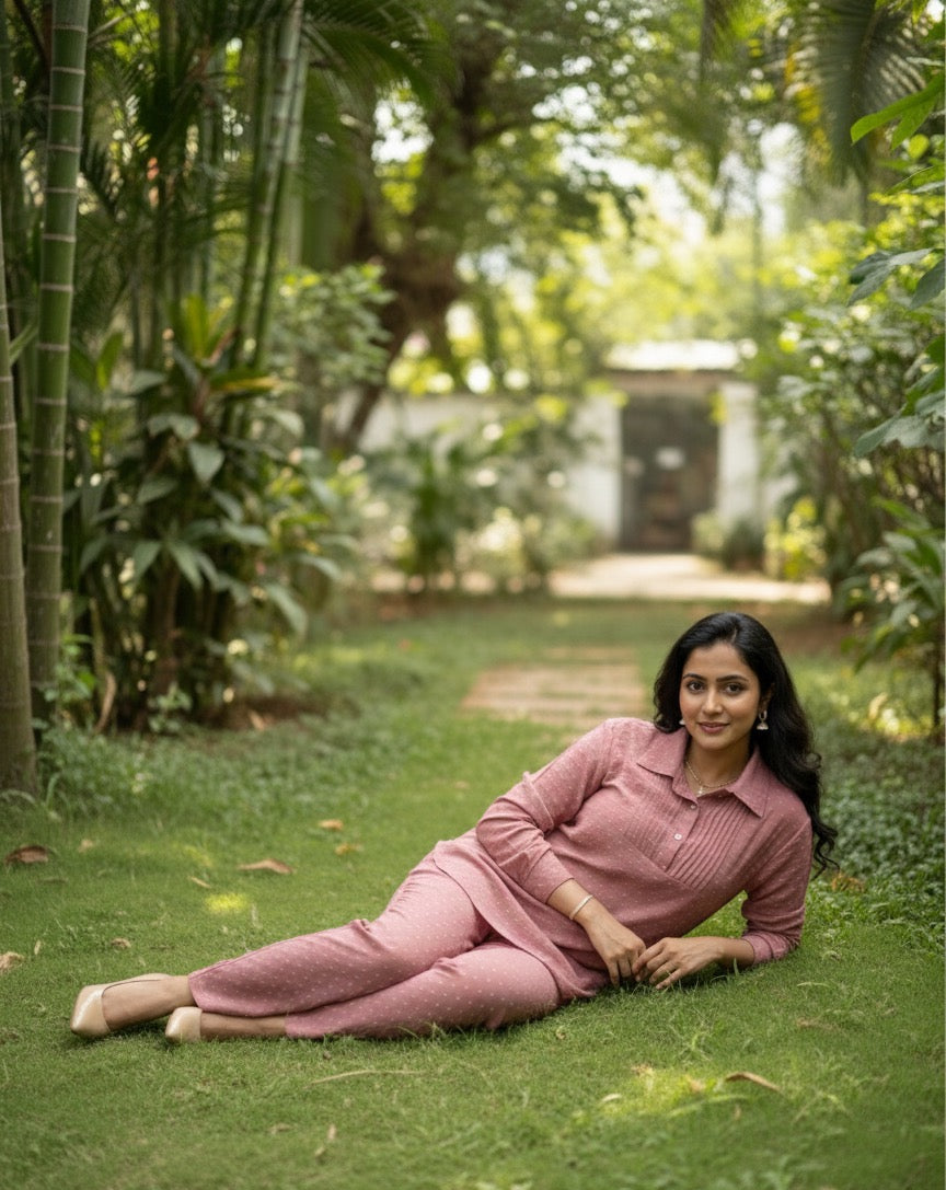 MAUVE PINK CO-ORD SET BESU INDIA