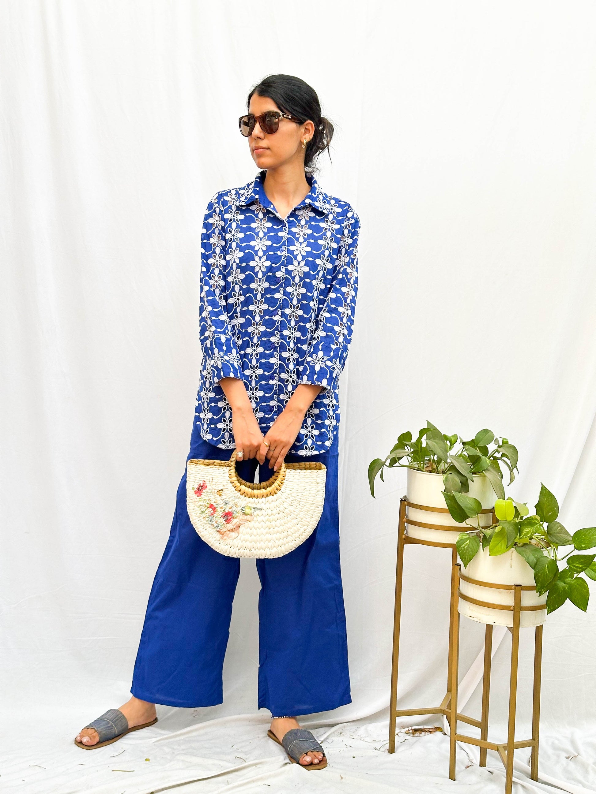 Soft Cutwork Embroidered Cotton Co-Ord Set BESU INDIA