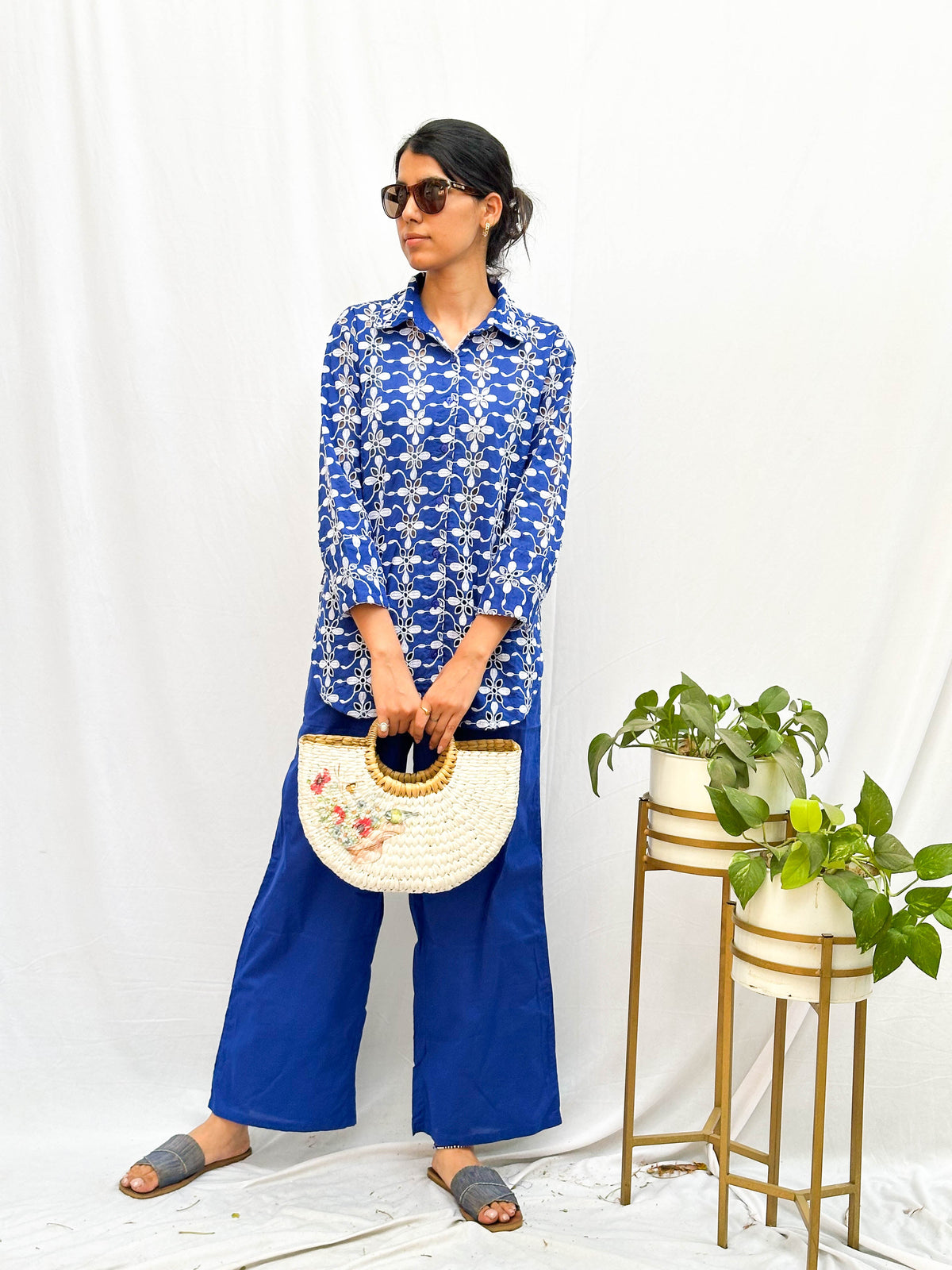 Soft Cutwork Embroidered Cotton Co-Ord Set BESU INDIA
