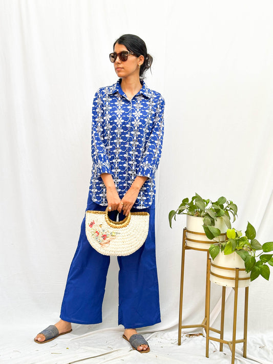 Soft Cutwork Embroidered Cotton Co-Ord Set BESU INDIA