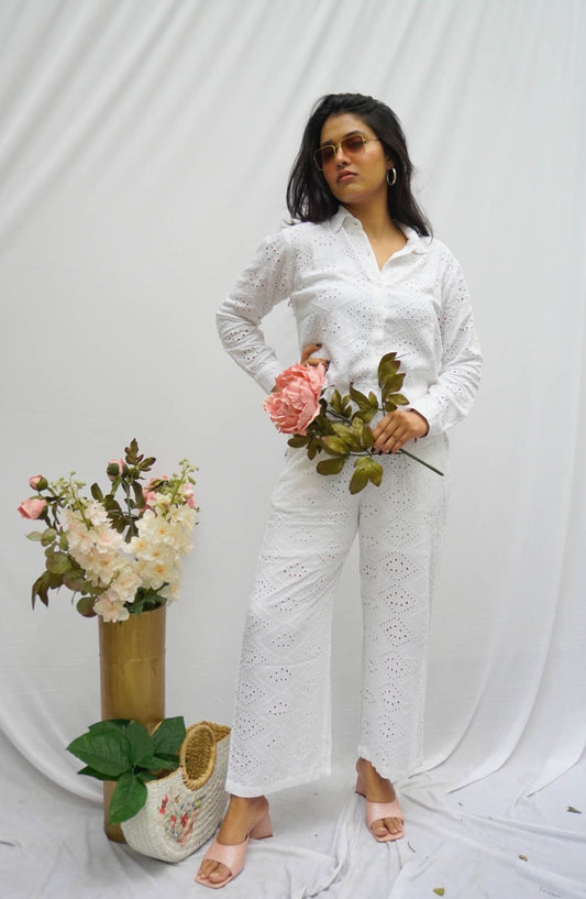 SOFT WHITE HAKOBA CO-ORDS BESU INDIA