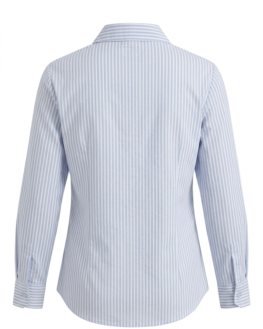 BLUE AND WHITE STRIPED SHIRT WITH EMBROIDERY BESU INDIA
