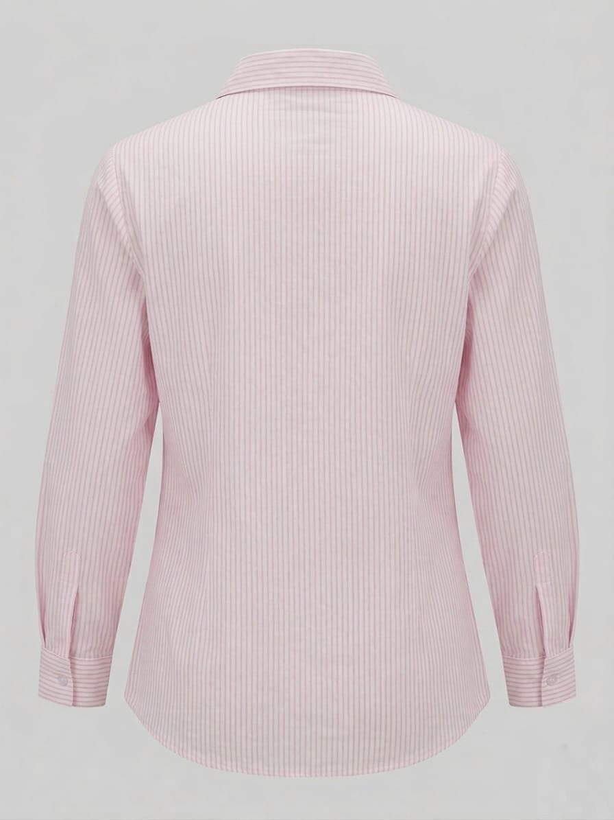 PINK AND WHITE STRIPED SHIRT WITH FLORAL EMBROIDERY BESU INDIA