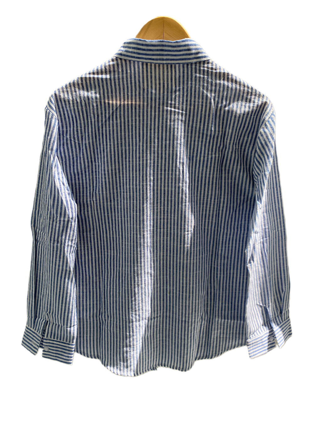 BLUE AND WHITE STRIPED CUTWORK SHIRT BESU INDIA