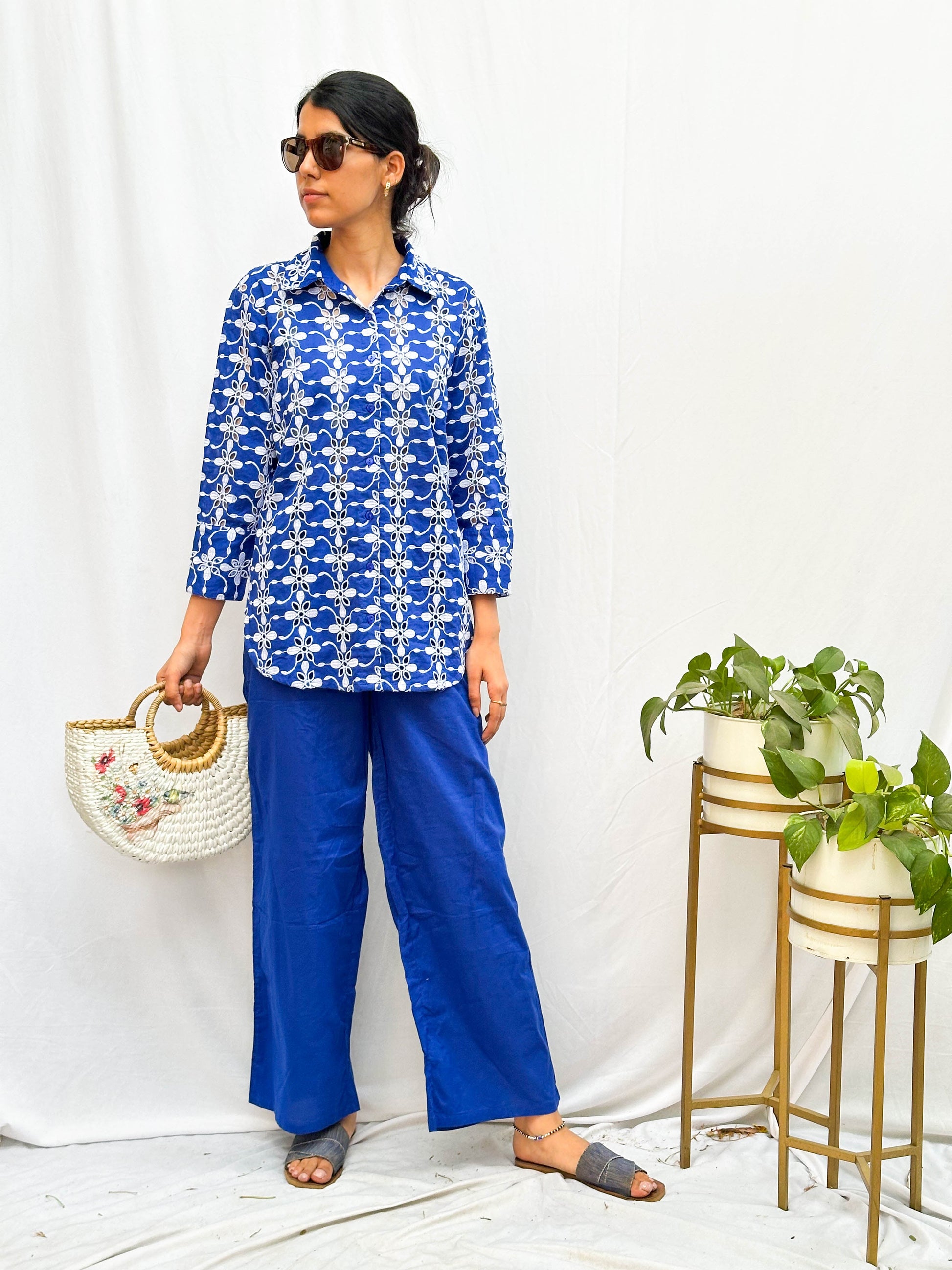 Soft Cutwork Embroidered Cotton Co-Ord Set BESU INDIA