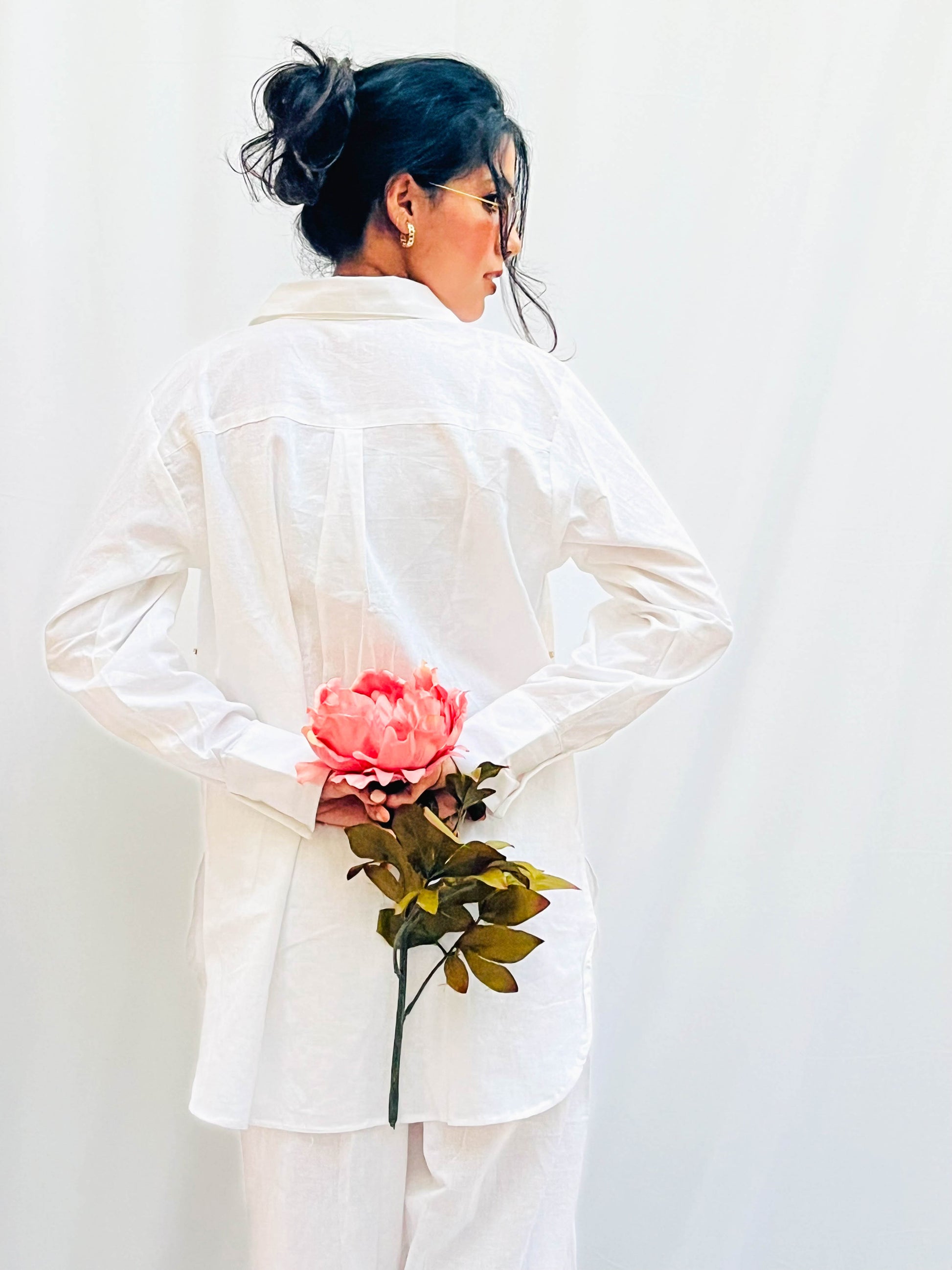 WHITE LINEN EMBELLISHED CLASSIC CO-ORD BESU INDIA