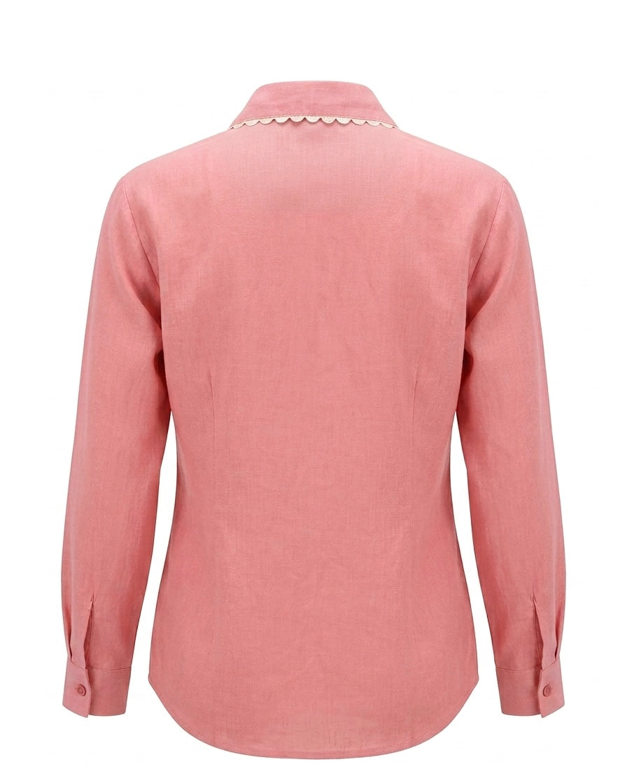 PINK SHIRT WITH SCALLOP DETAILS BESU INDIA