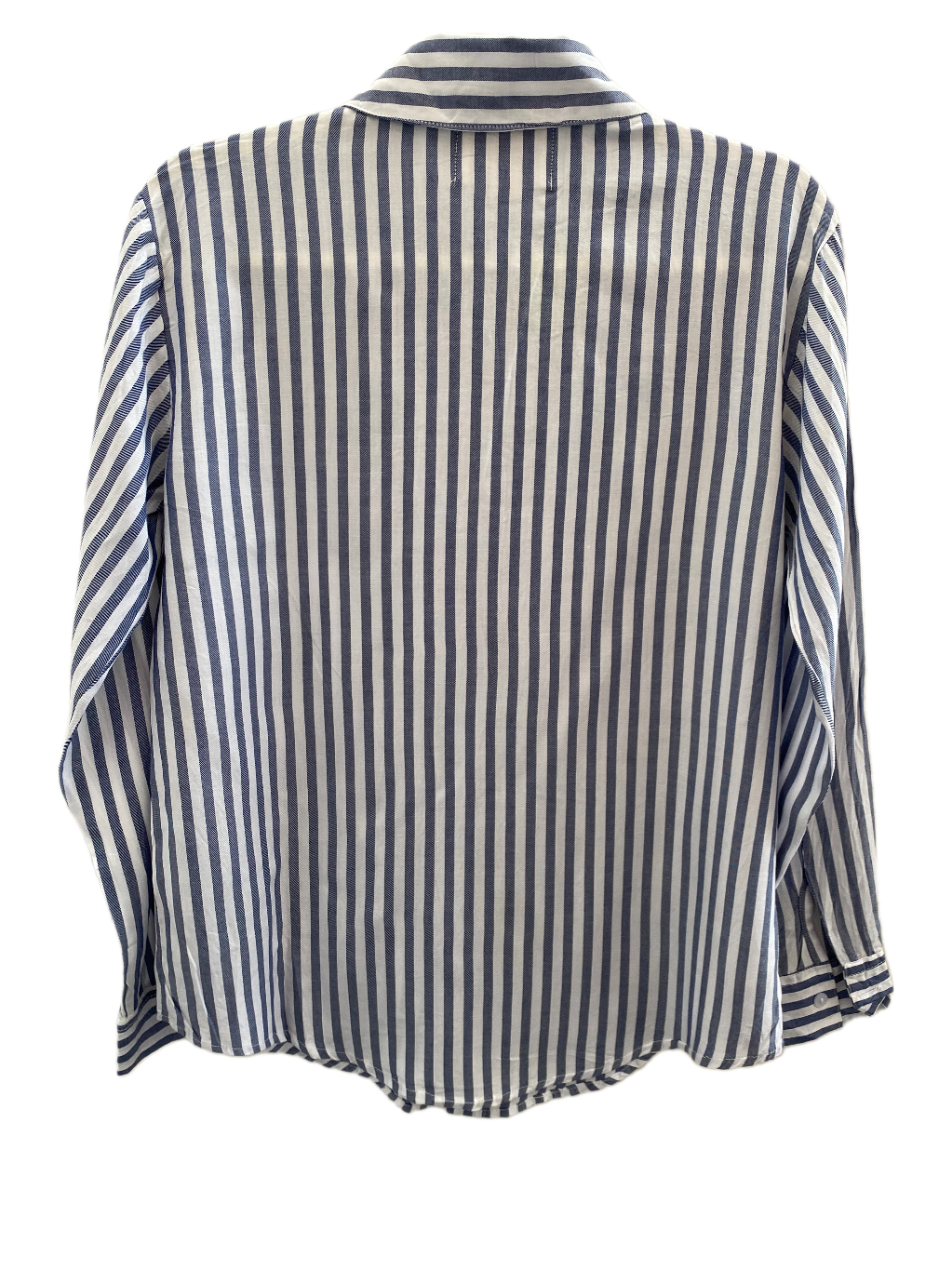 NAVY BLUE STRIPED SHIRT WITH FLORAL EMBROIDERY BESU INDIA