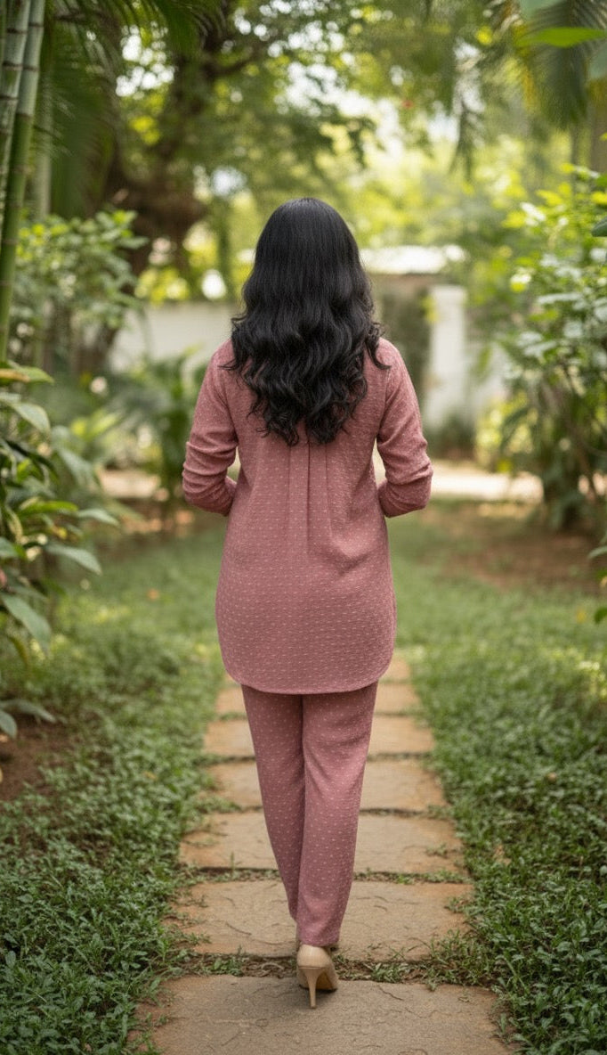 MAUVE PINK CO-ORD SET BESU INDIA