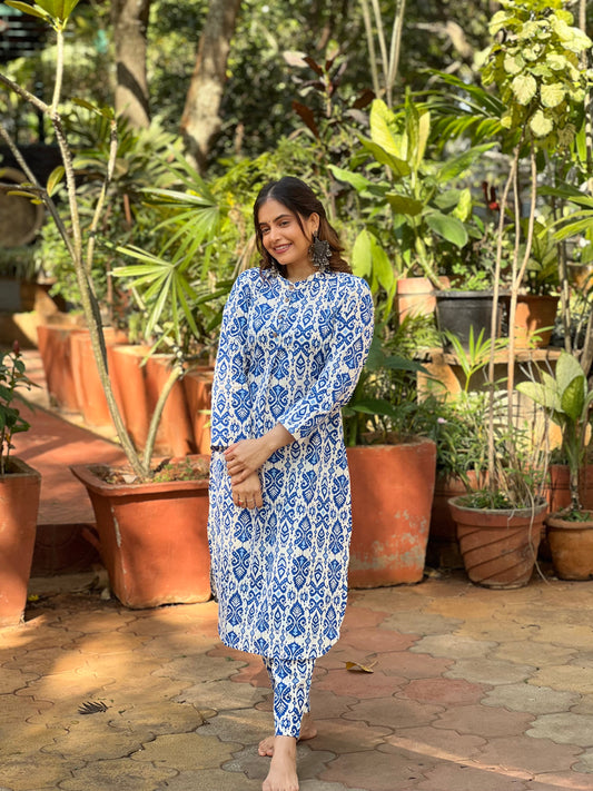 SHRUTI PRAKASH IN OUR BALINESE PRINT COTTON SET BESU INDIA