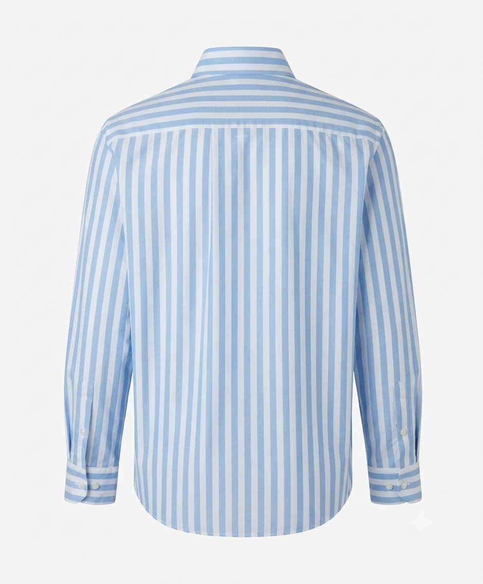 BLUE AND WHITE STRIPED SHIRT WITH SEQUINS EMBROIDERY BESU INDIA