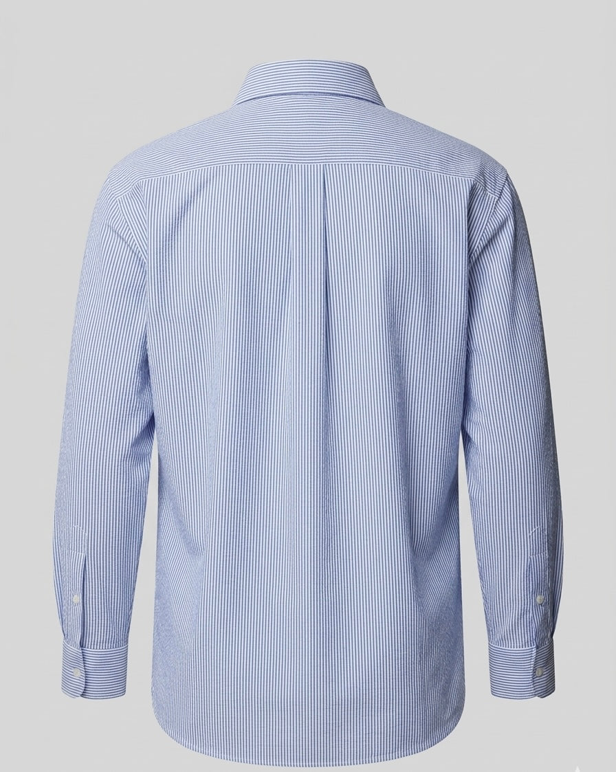 PERIWINKLE BLUE FLORAL EMBROIDERED SHIRT BESU INDIA
