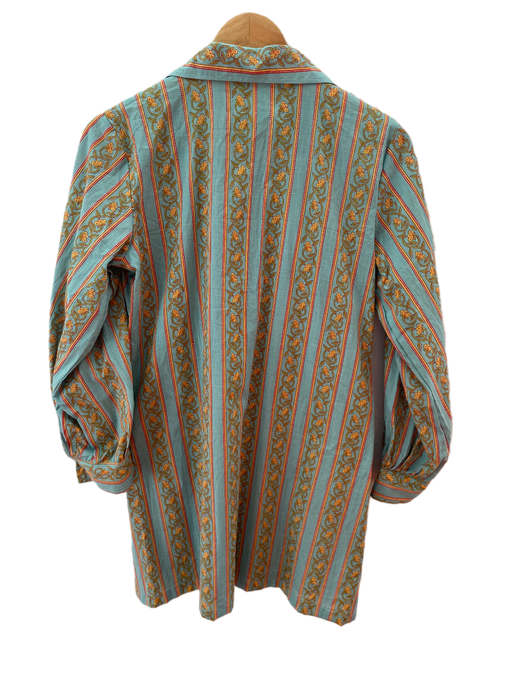 CANNES BLUE FLORAL PRINT SHIRT DRESS / KURTA TOP BESU INDIA