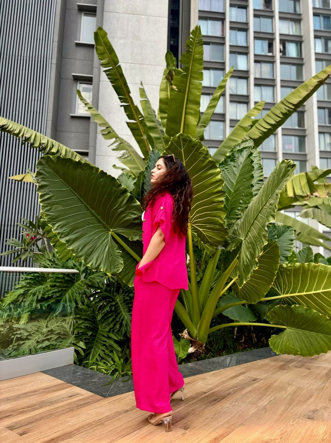ACTOR SHRUTI PRAKASH IN OUR COMFORTABLE PINK CO-ORDS BESU INDIA