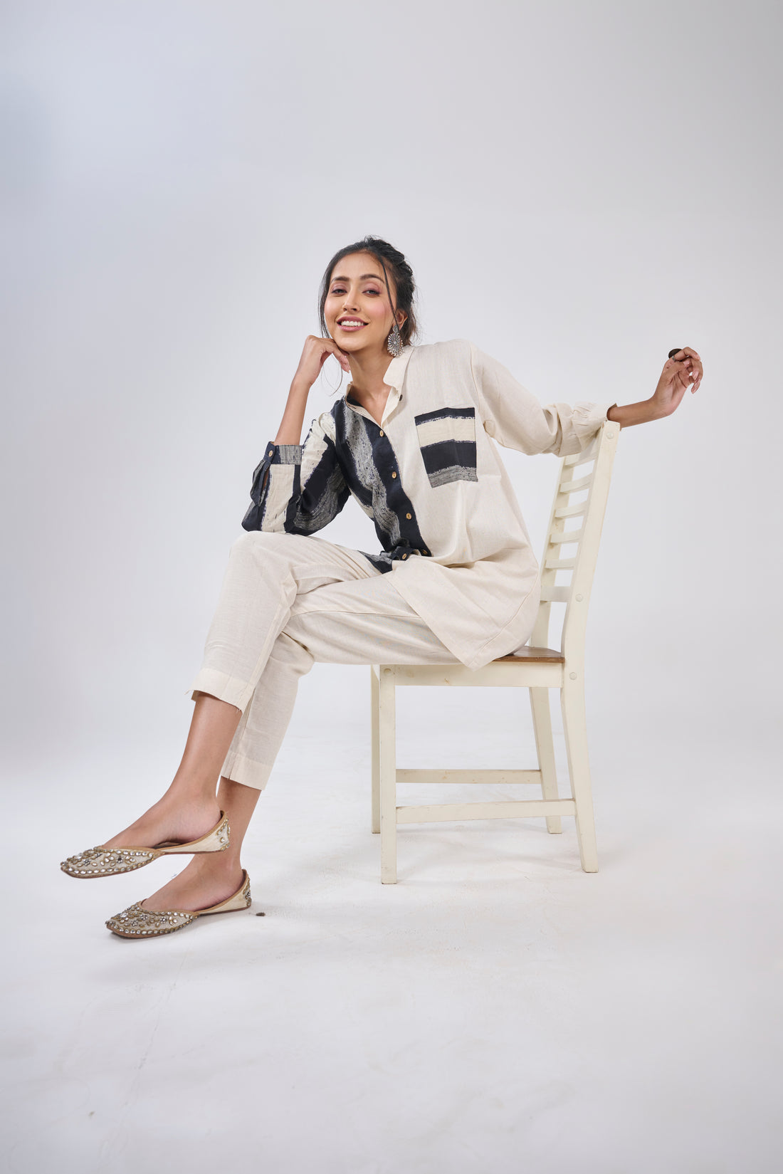 HALF - STRIPES WITH STRIPED POCKET SHIRT KURTA BESU INDIA