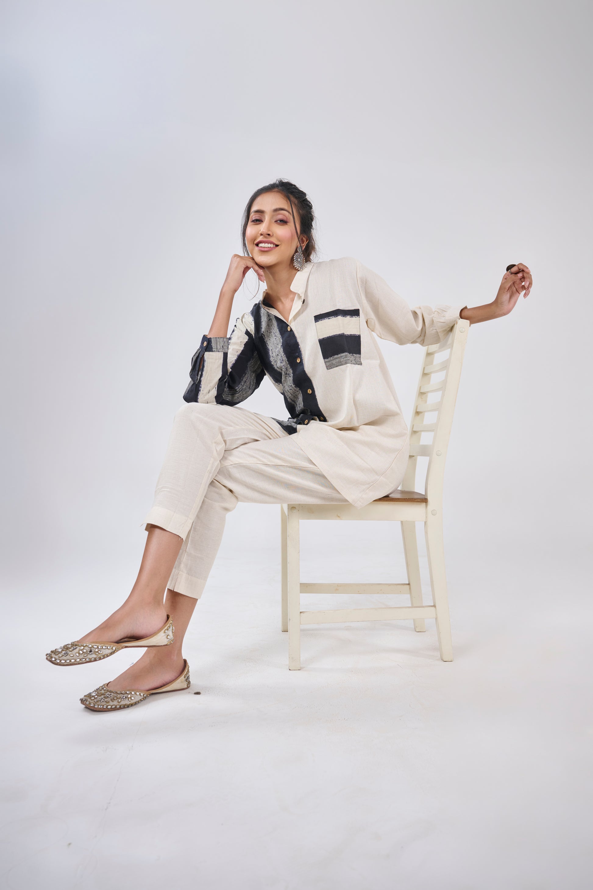 HALF - STRIPES WITH STRIPED POCKET SHIRT KURTA BESU INDIA