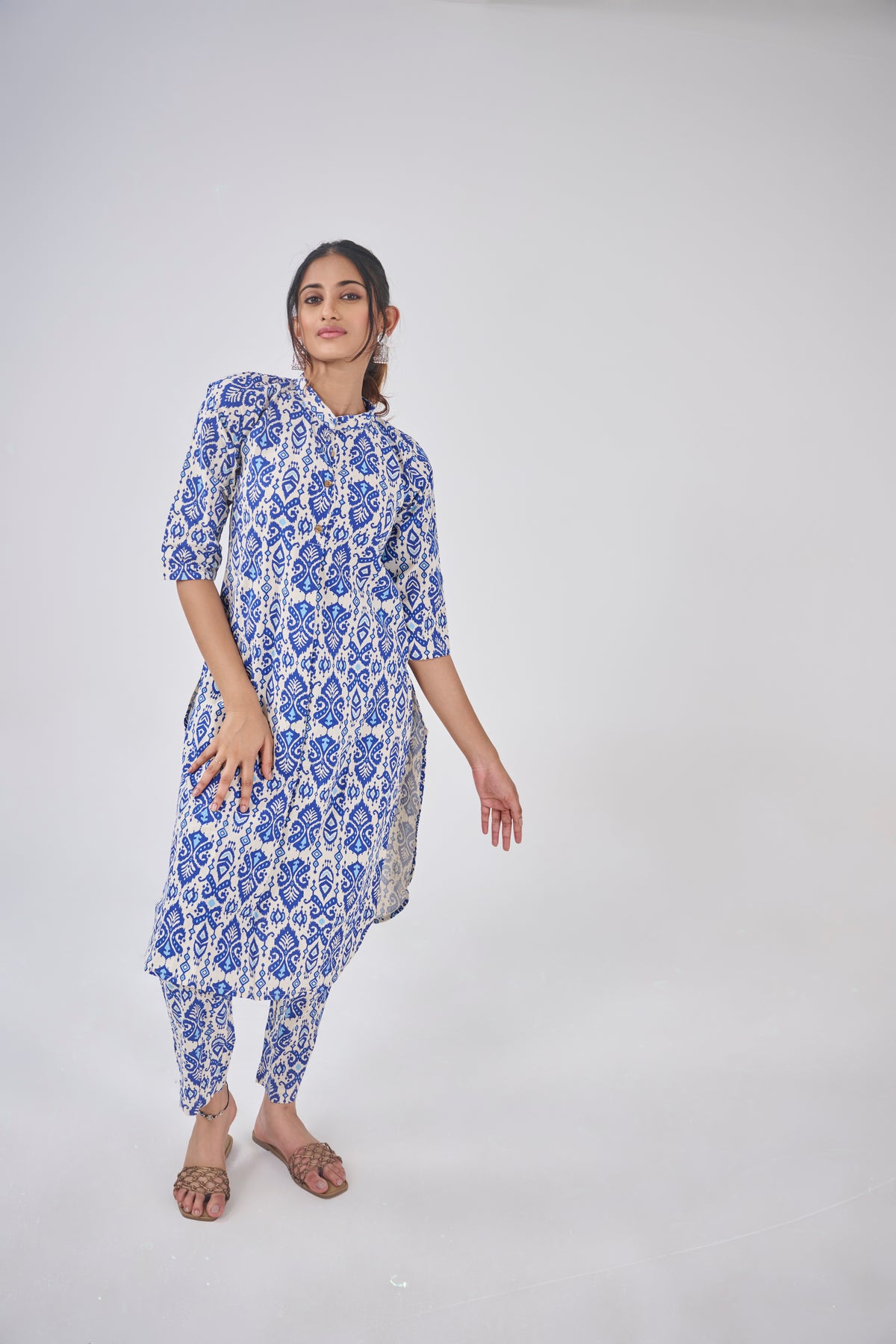 BALINESE PRINT INDIGO COLOUR COTTON KURTA TOP BESU INDIA