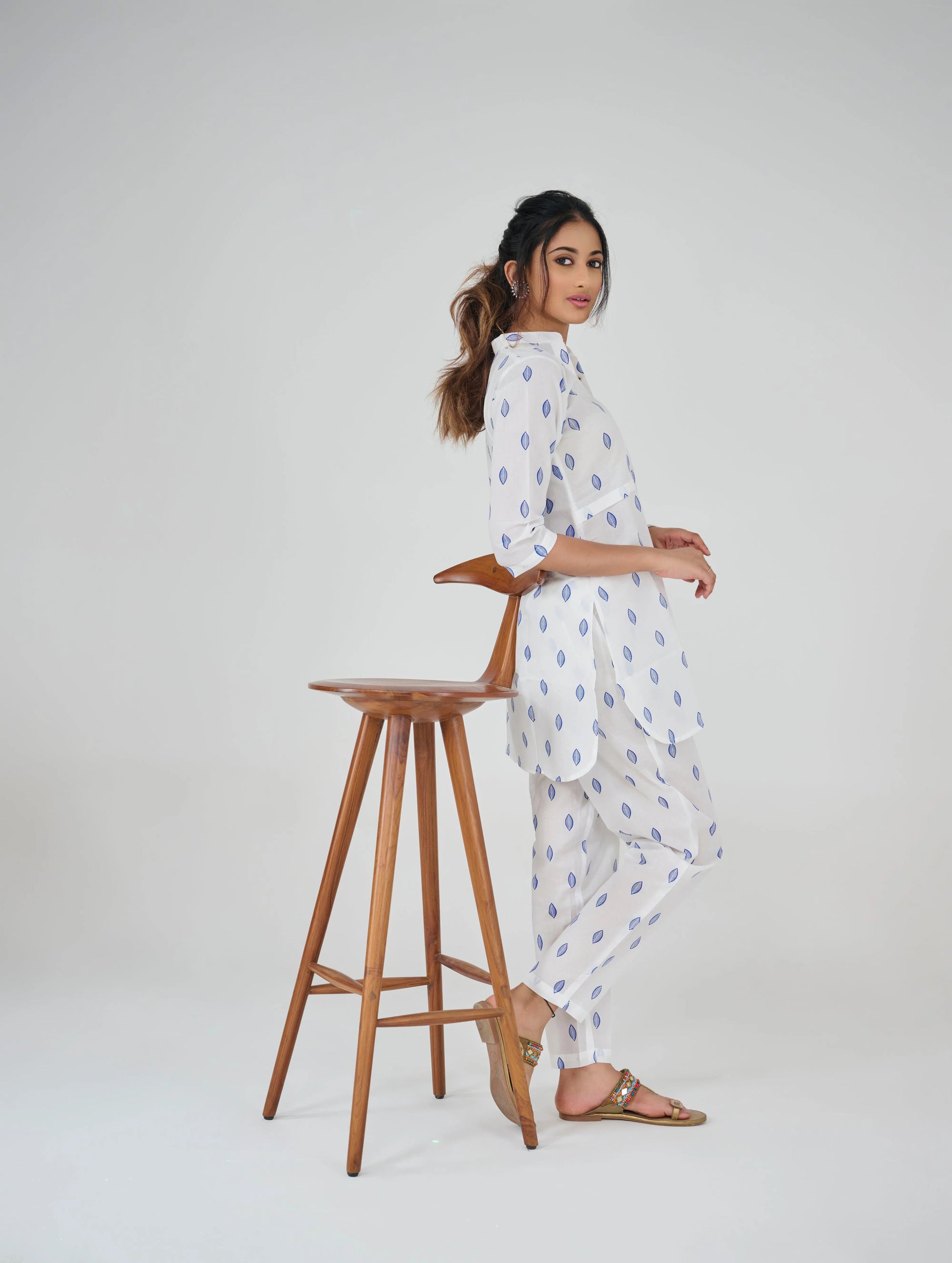 INDIGO LEAF PRINT CO-ORD SET BESU INDIA