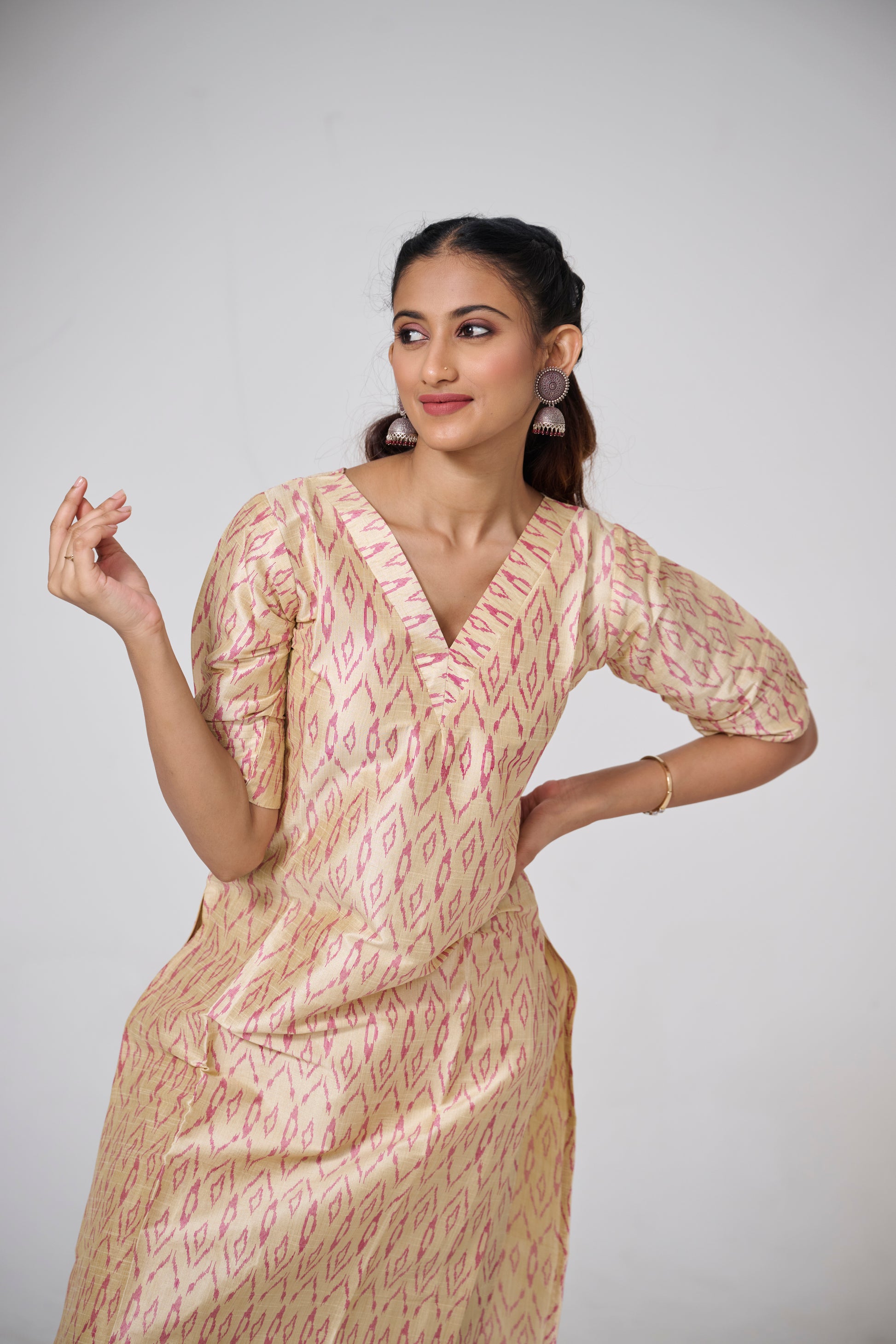 GOLD IKKAT PRINTED CO-ORD SET BESU INDIA