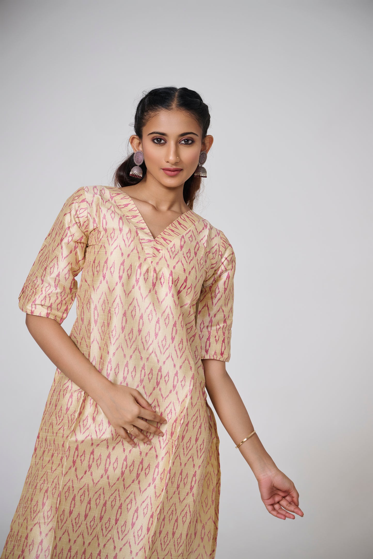 GOLD IKKAT PRINTED CO-ORD SET BESU INDIA