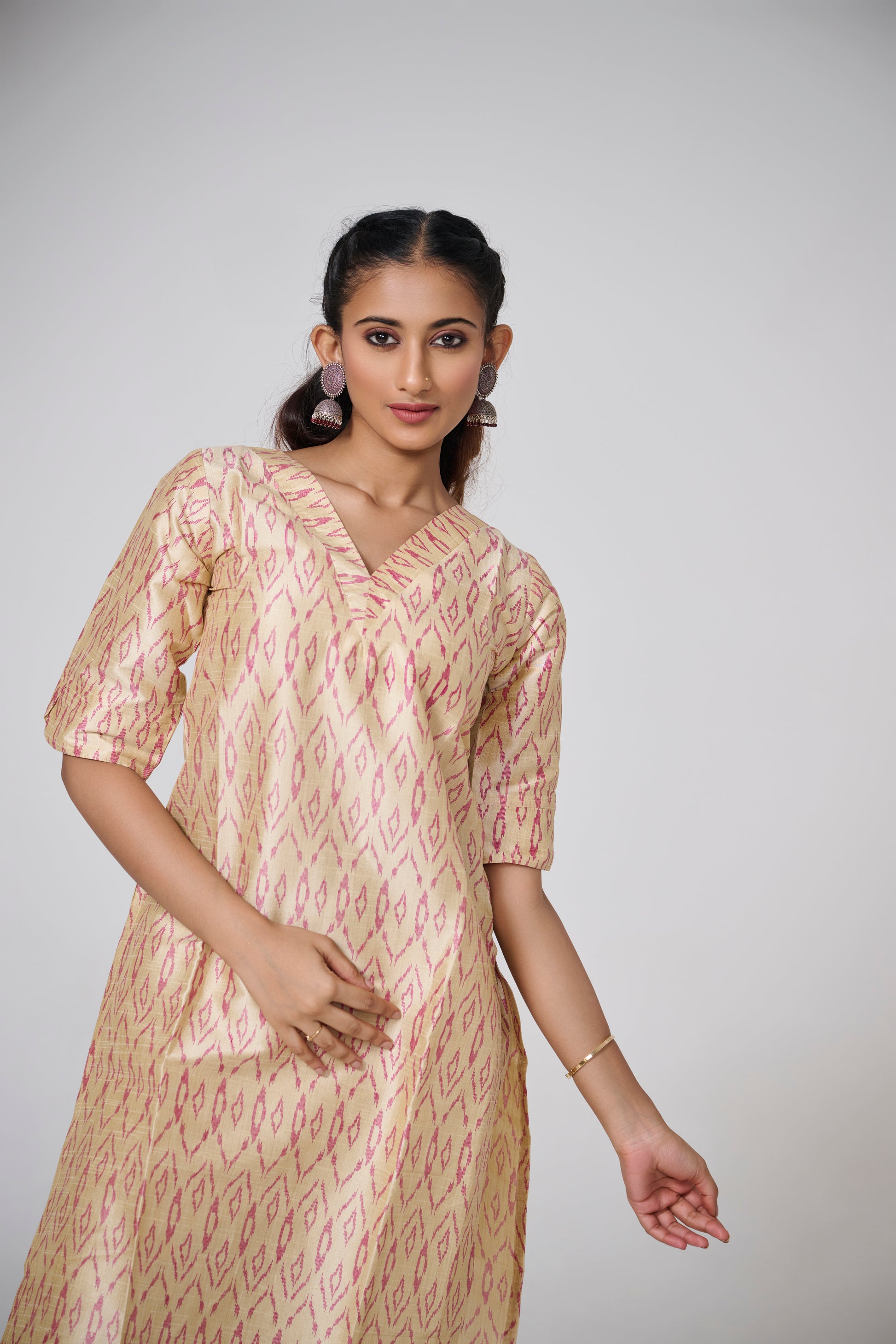 GOLD IKKAT PRINTED CO-ORD SET BESU INDIA