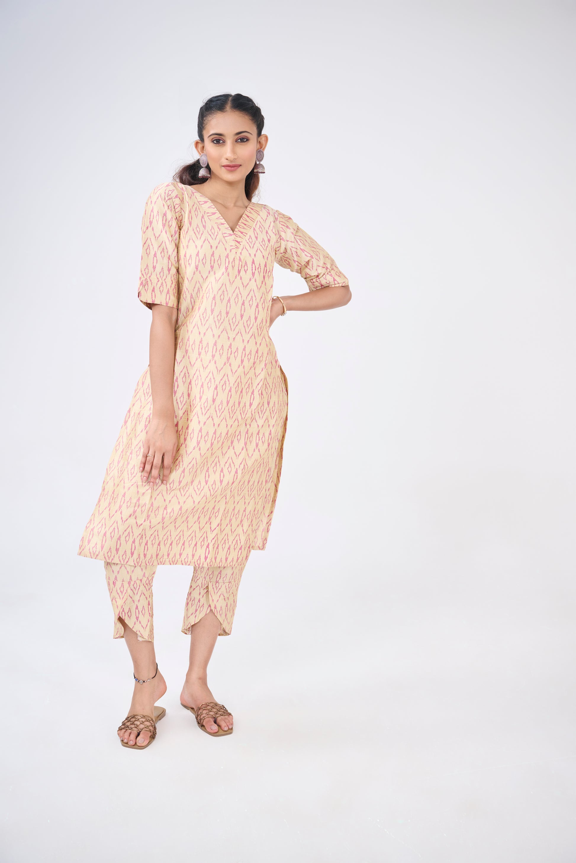 GOLD IKKAT PRINTED CO-ORD SET BESU INDIA