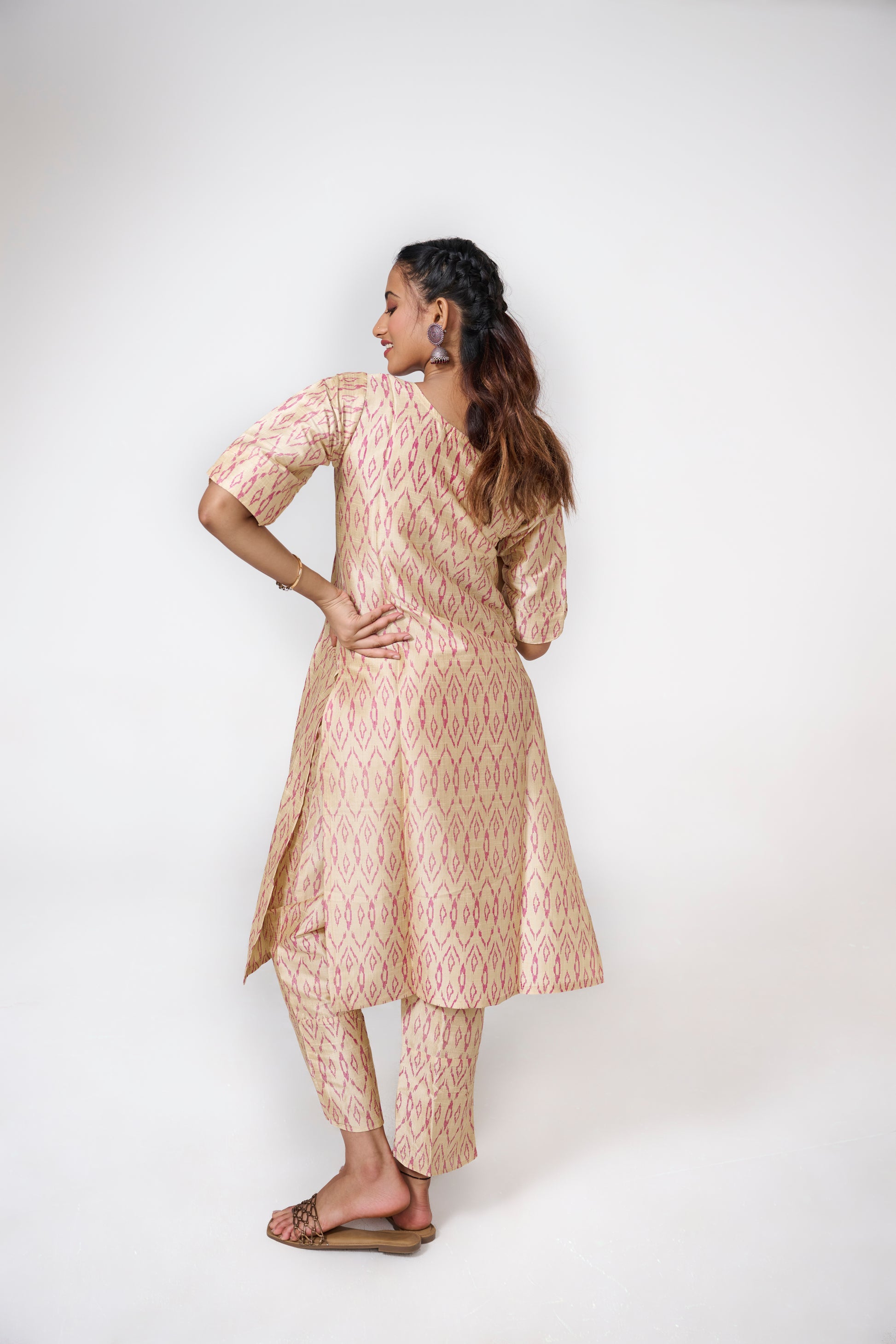 GOLD IKKAT PRINTED CO-ORD SET BESU INDIA